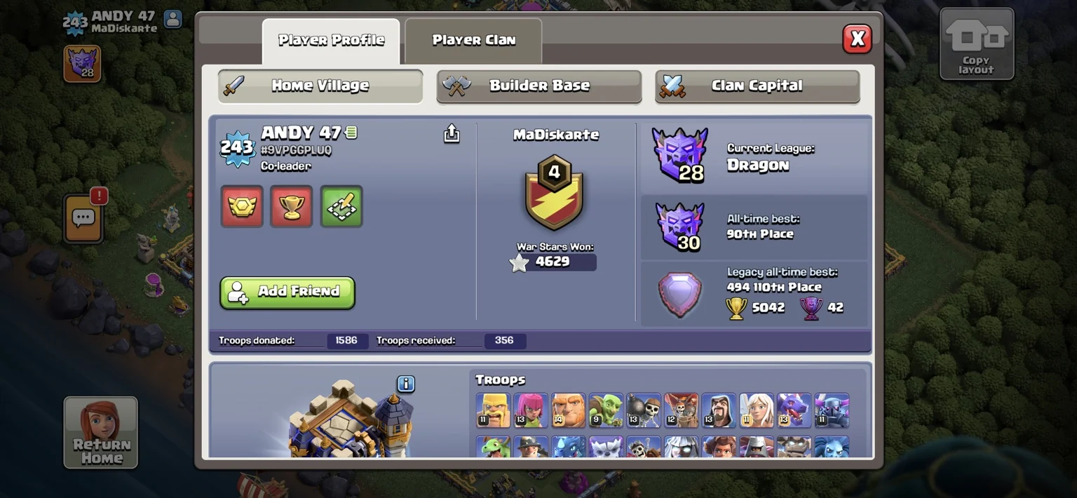 ANDY 47 Clash of Clans player profile