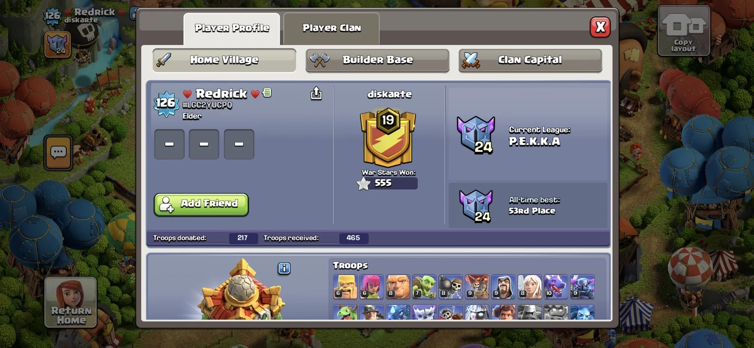 RedRick Clash of Clans player profile
